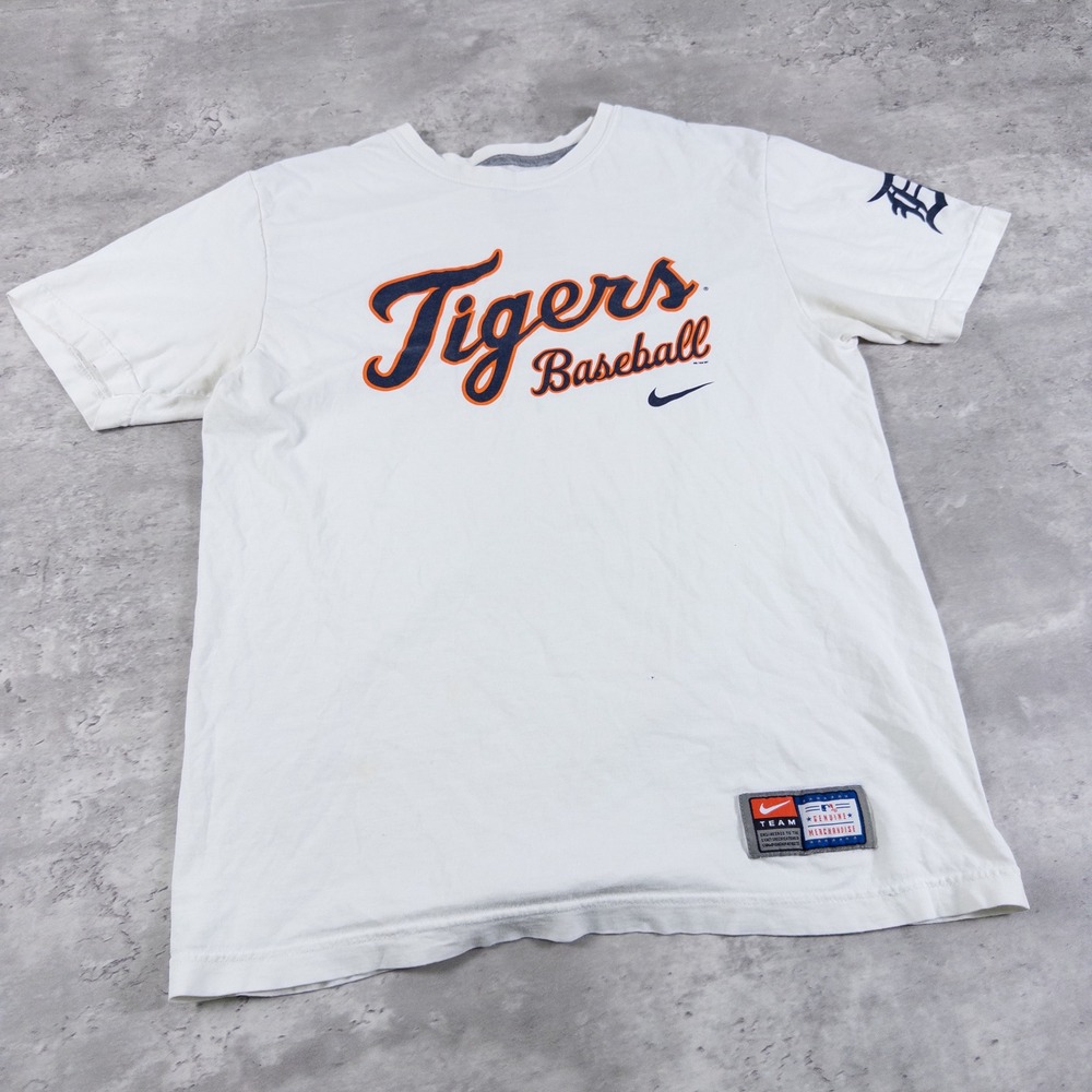 y2k nike detroit tigers baseball tee mens medium